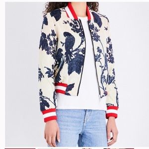 maje jacquard bomber jacket